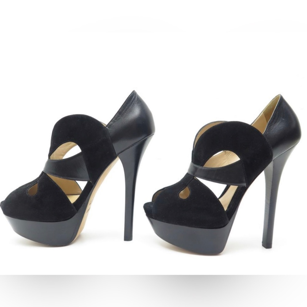 Fendi Butterfly Suede and Leather Bootie Heels Full Inclusion 38